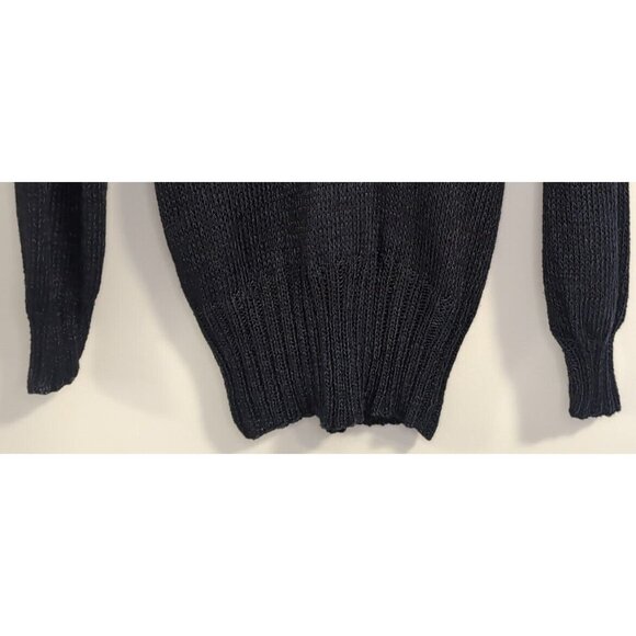 Vintage Magnolia Black Pullover Sweater Size M Beading Cloth Flowers Sequins - Picture 8 of 11